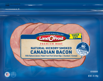 Premium - Thick Sliced Canadian Bacon Natural Hickory Smoked