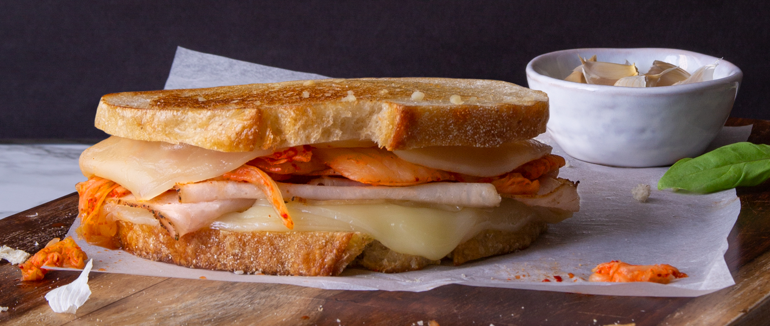 Turkey and Kimchi Grilled Cheese